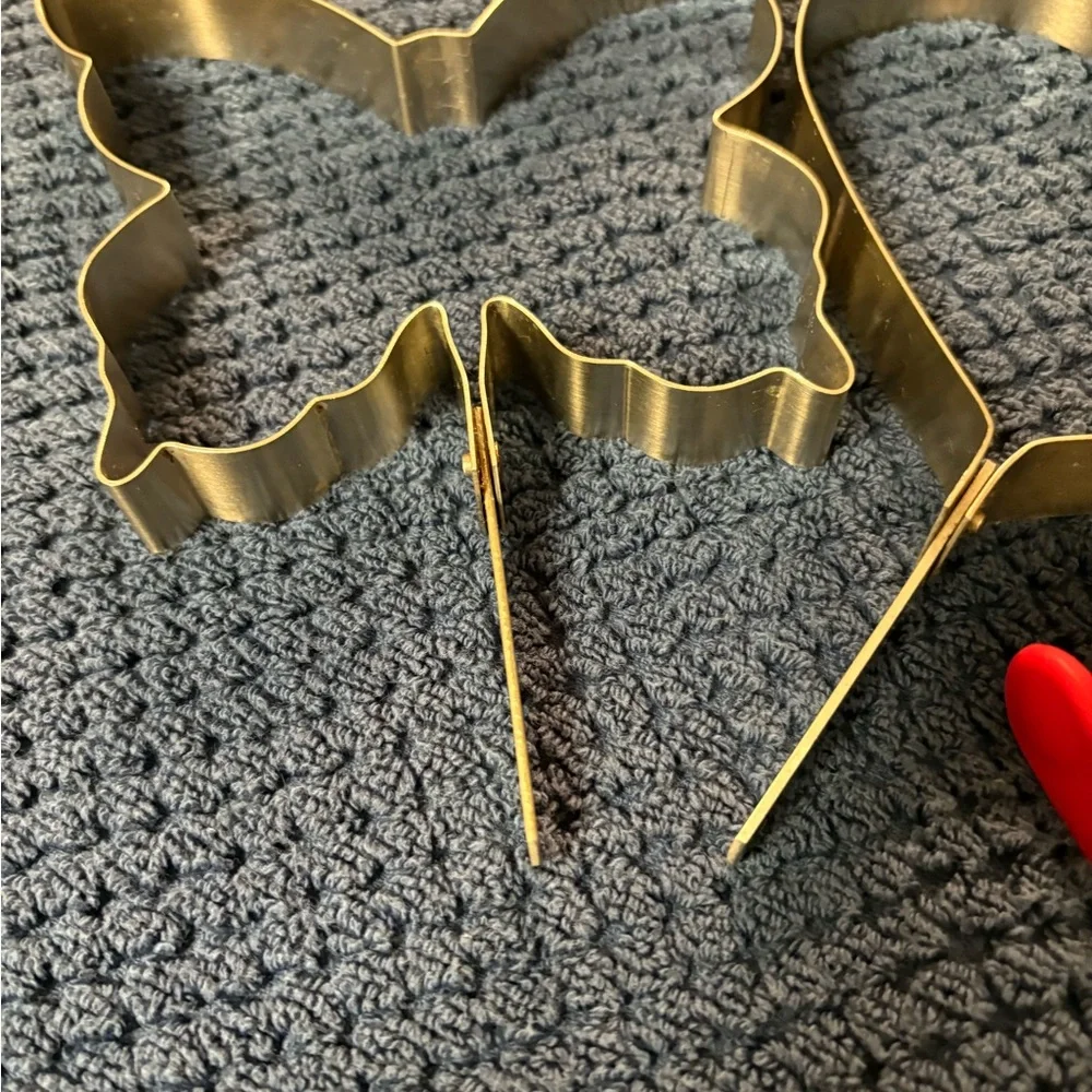 3 Older Metal Pancake/Cookie Treat Cutters - Mitten, Heart & Butterfly